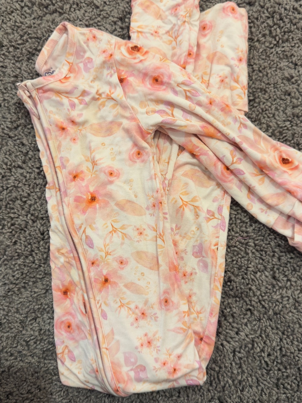 2T Floral Pink & Peach Baby Pajama Set